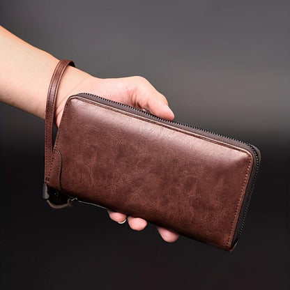 Holden RFID-Protected Leather Zip Clutch Wallet