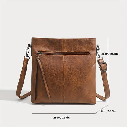 Lena Retro Square Stylish Leather Crossbody Bag