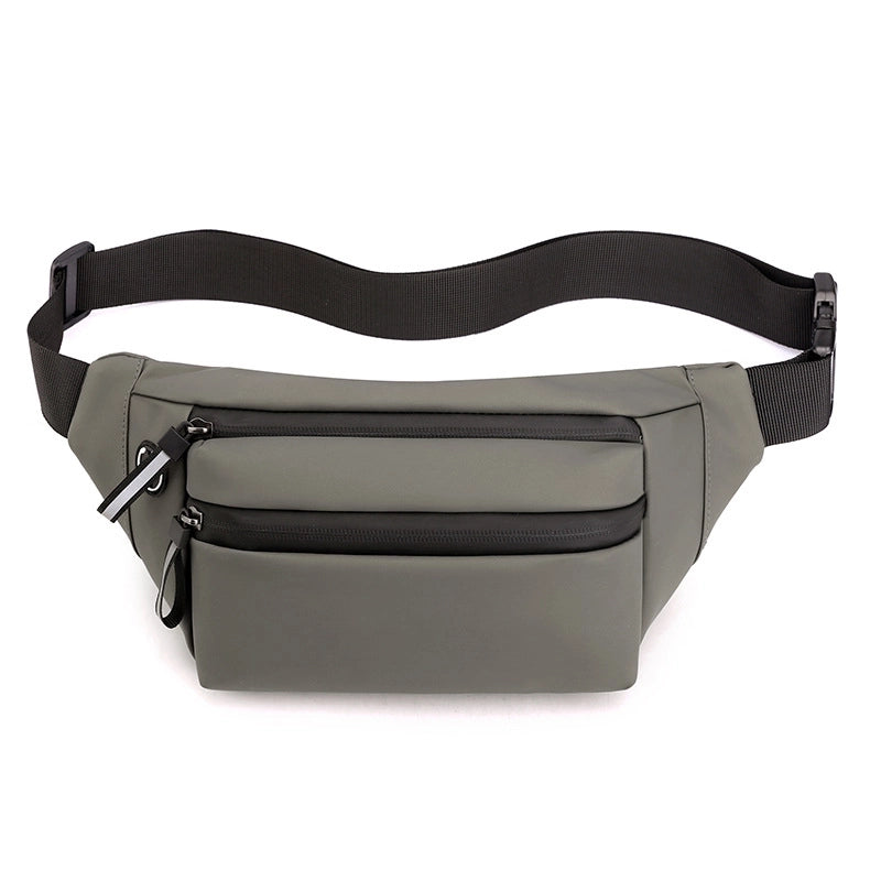 Men's Solid Color Oxford Cloth Zipper Fanny Pack
