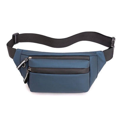 Men's Solid Color Oxford Cloth Zipper Fanny Pack