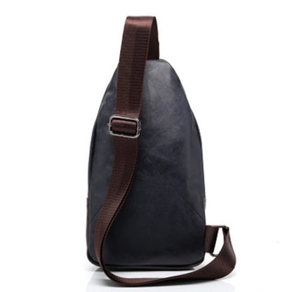 Men's Streetwear Sports Solid Color Pu Leather Waterproof Waist Bags