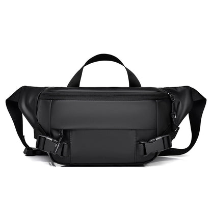 Women's Solid Color Pu Leather Sewing Thread Zipper Fanny Pack