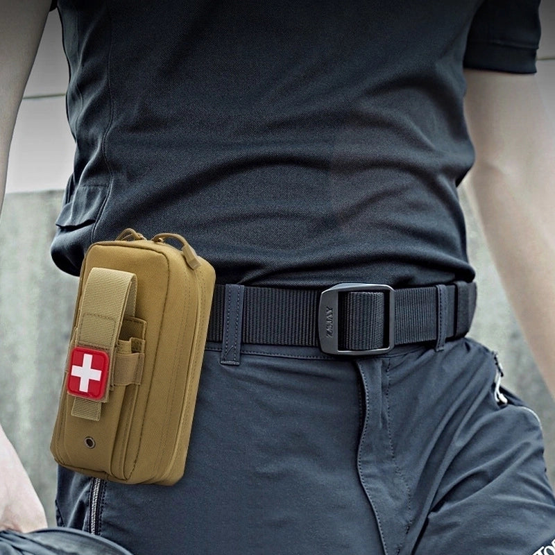 Unisex Solid Color Nylon Zipper Fanny Pack