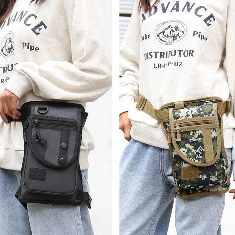 Unisex Solid Color Camouflage Oxford Cloth Zipper Fanny Pack