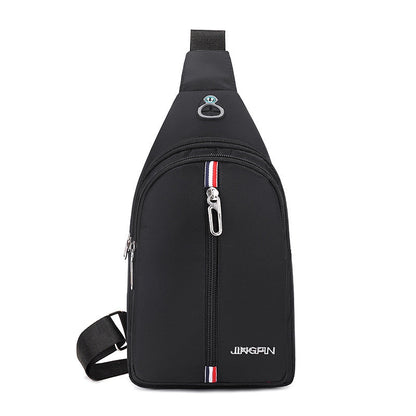 Men's Solid Color Canvas Zipper Fanny Pack