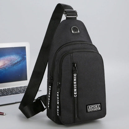 Men's Basic Letter Solid Color Polyester Waterproof Waist Bags