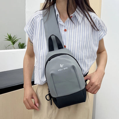 Unisex Solid Color Nylon Sewing Thread Zipper Fanny Pack