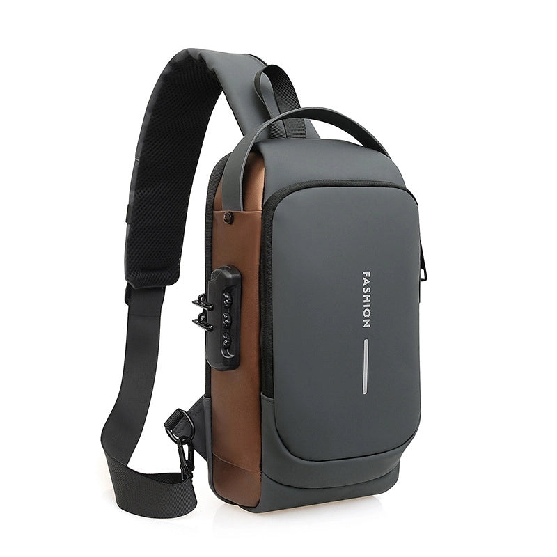 Men's Solid Color Oxford Cloth Zipper Fanny Pack
