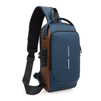 Men's Solid Color Oxford Cloth Zipper Fanny Pack