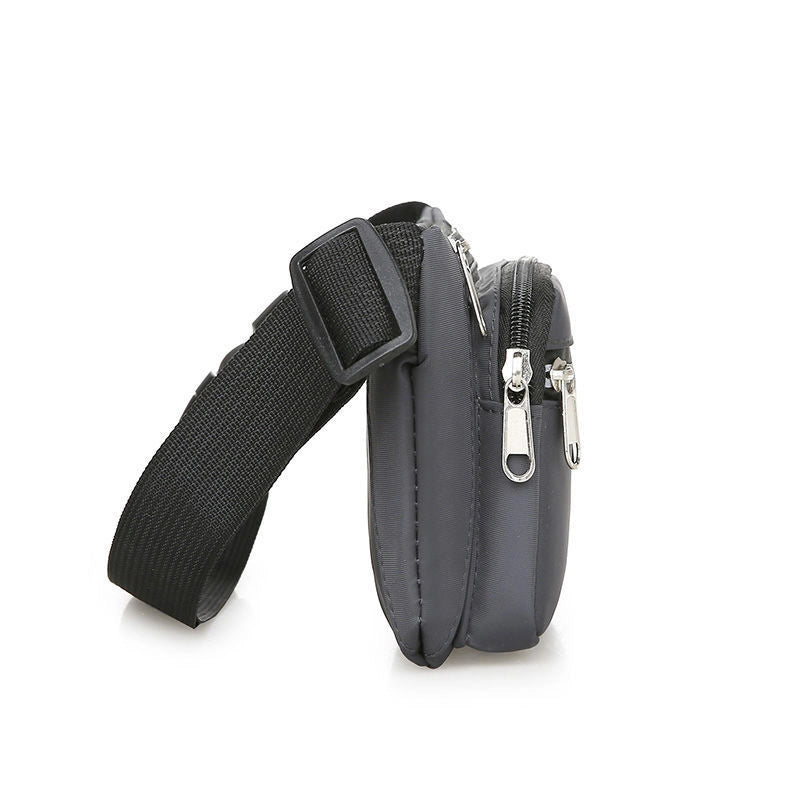 Men's Solid Color Oxford Cloth Zipper Fanny Pack