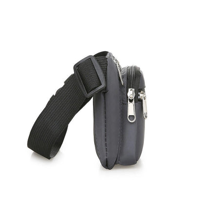 Men's Solid Color Oxford Cloth Zipper Fanny Pack
