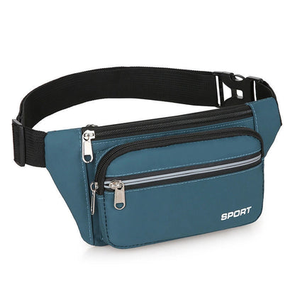 Men's Solid Color Oxford Cloth Zipper Fanny Pack