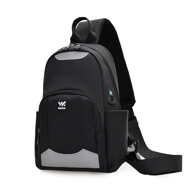 Unisex Solid Color Nylon Zipper Fanny Pack