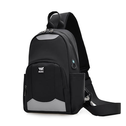 Unisex Solid Color Nylon Zipper Fanny Pack