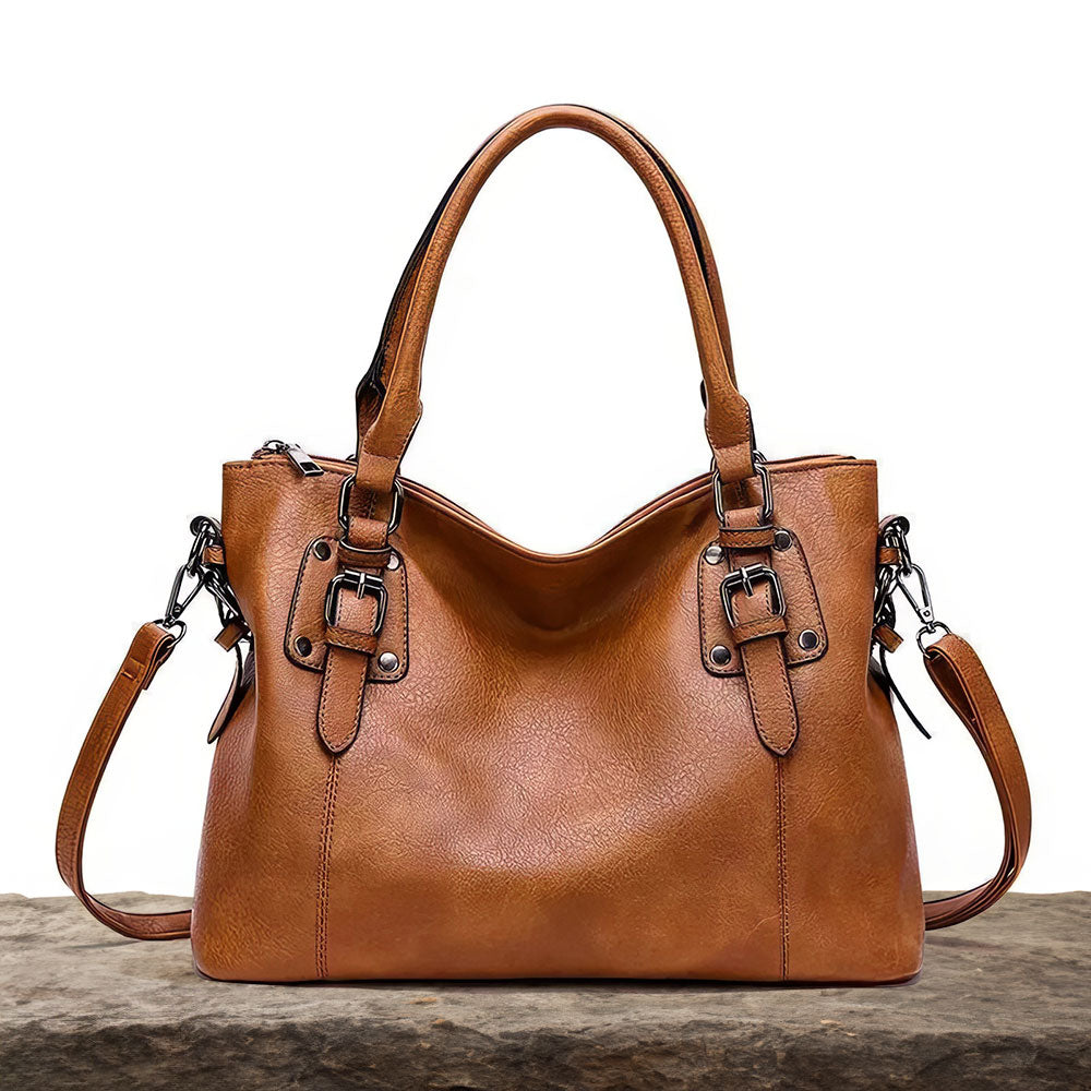 Aurora Charm Luxe Soft Leather Shoulder Satchel