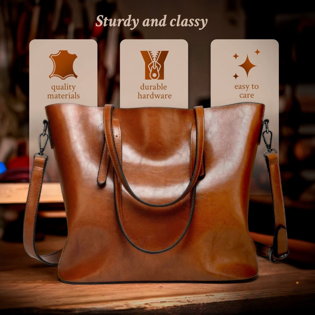 Vintage Leather Shoulder Handbag for Women Fashion
