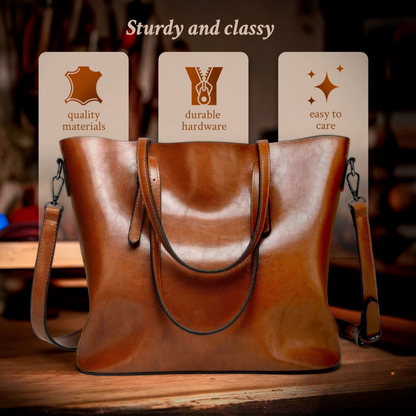 Vintage Leather Shoulder Handbag for Women Fashion