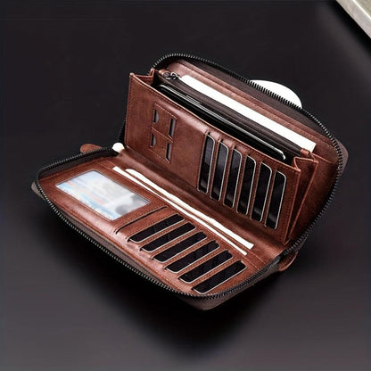 Holden RFID-Protected Leather Zip Clutch Wallet