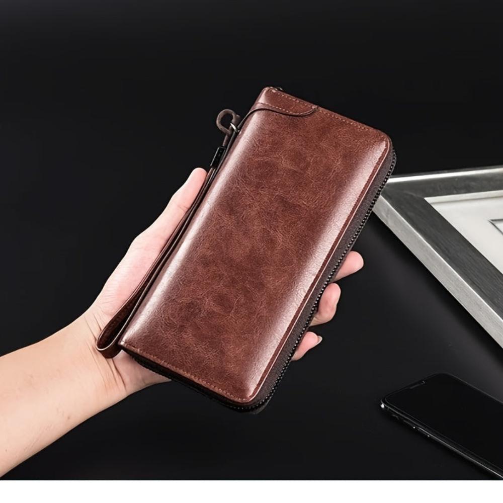 Holden RFID-Protected Leather Zip Clutch Wallet