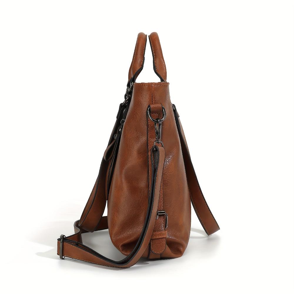 Charlotte’s Elegant Vintage Classic Leather Tote Bag