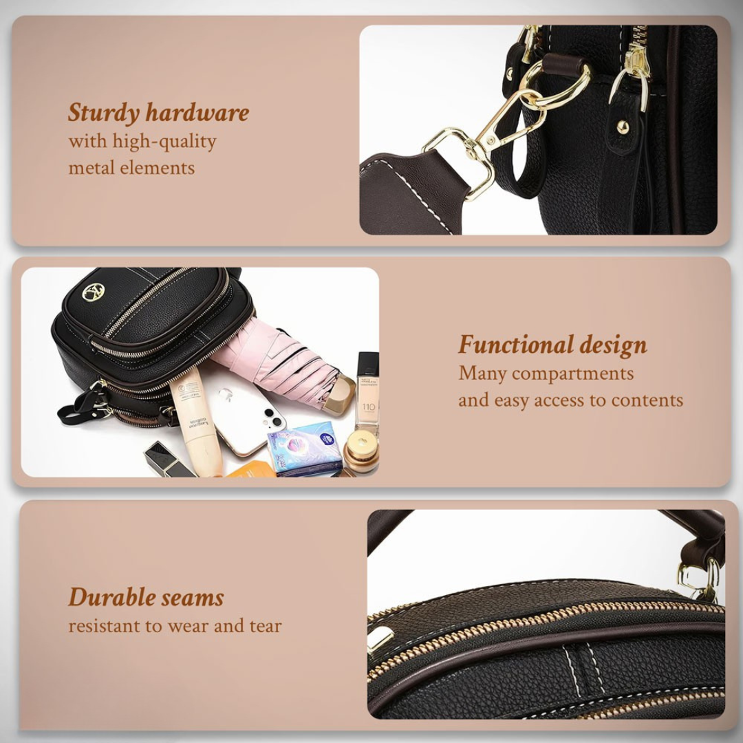 Stylish Leather Bag with Shoulder Strap
