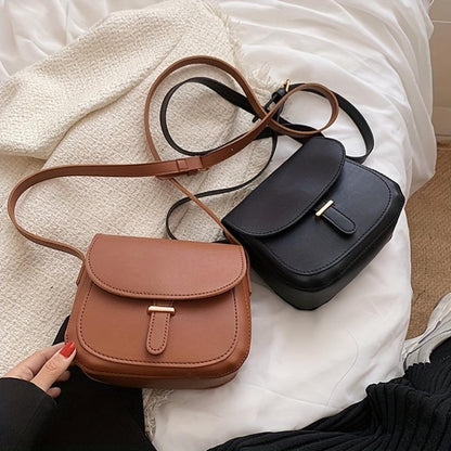 Amelia Retro Stylish Saddle Leather Crossbody Bag