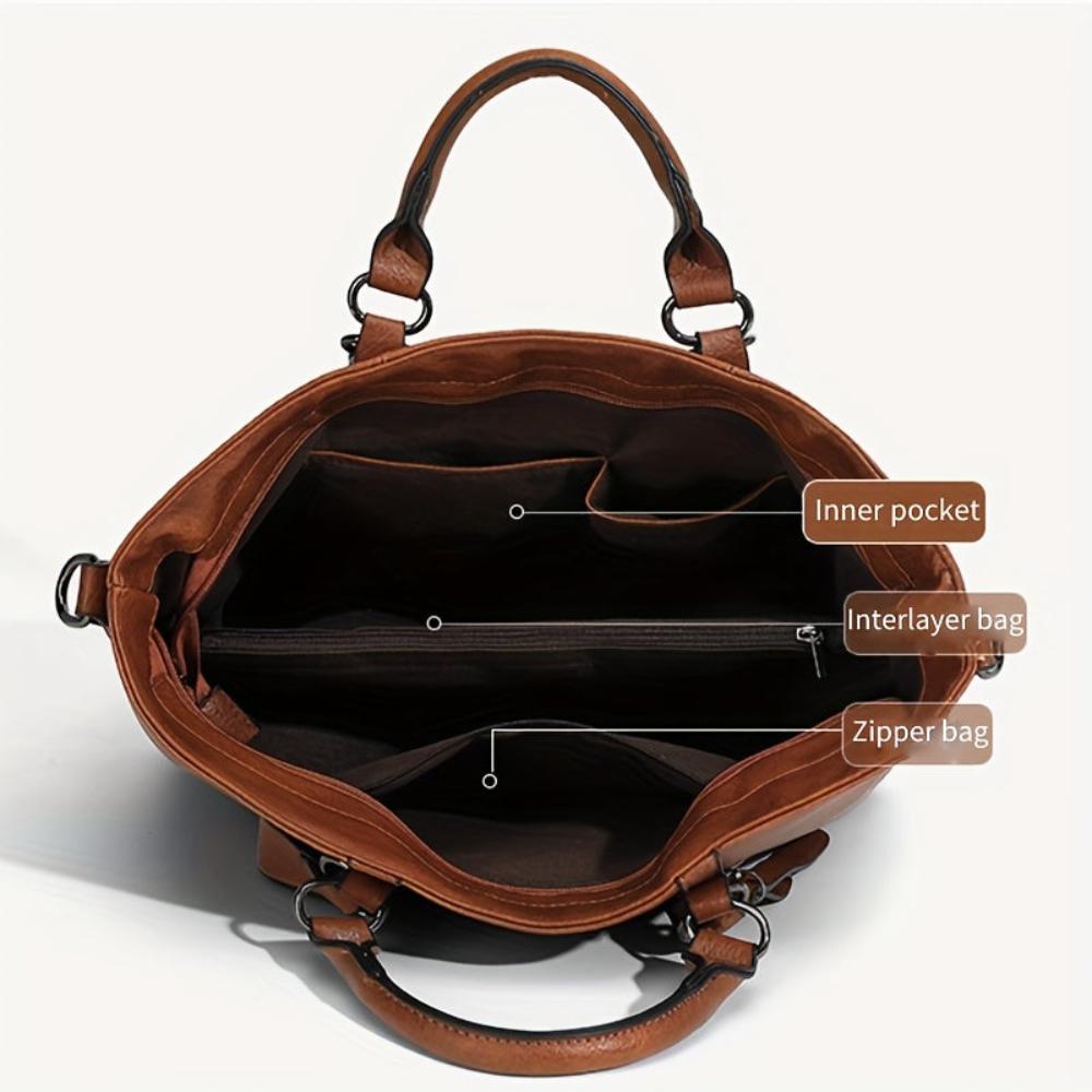 Charlotte’s Elegant Vintage Classic Leather Tote Bag