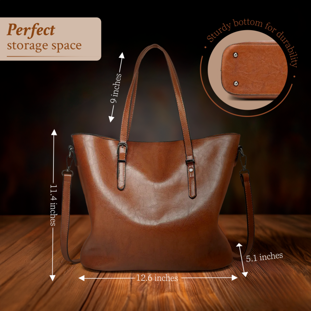 Vintage Leather Shoulder Handbag for Women Fashion