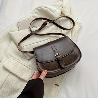 Evelyn Timeless Leather Saddle Crossbody Purse