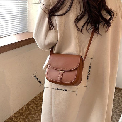 Amelia Retro Stylish Saddle Leather Crossbody Bag