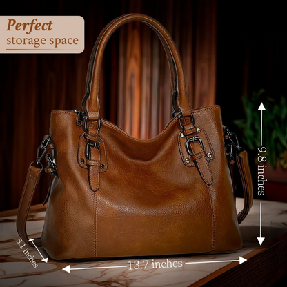 Aurora Charm Luxe Soft Leather Shoulder Satchel