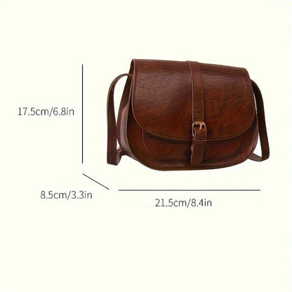 Evelyn Timeless Leather Saddle Crossbody Purse