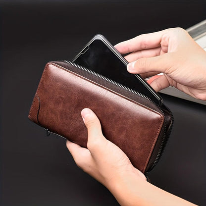 Holden RFID-Protected Leather Zip Clutch Wallet