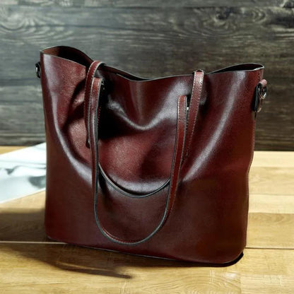 Vintage Leather Shoulder Handbag for Women Fashion