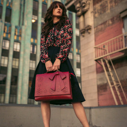 Elegant Bow-Tie Satchel Handbag for Women