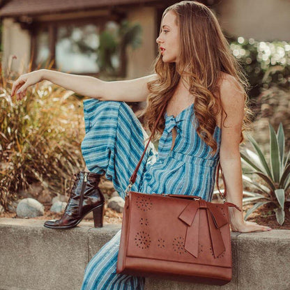 Elegant Bow-Tie Satchel Handbag for Women