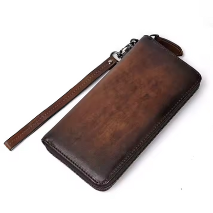 Holden RFID-Protected Leather Zip Clutch Wallet