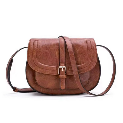 Evelyn Timeless Leather Saddle Crossbody Purse