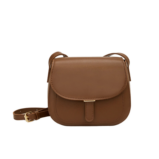 Amelia Retro Stylish Saddle Leather Crossbody Bag