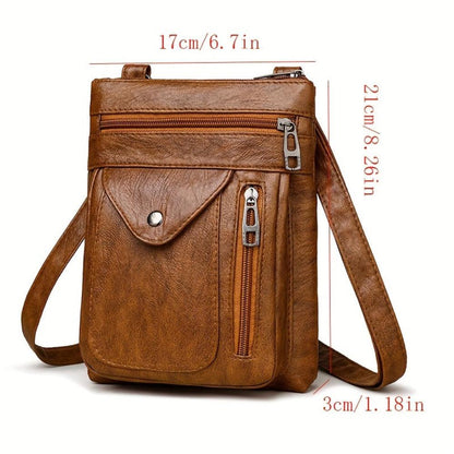 Clara Vintage Leather Crossbody Bag for Women