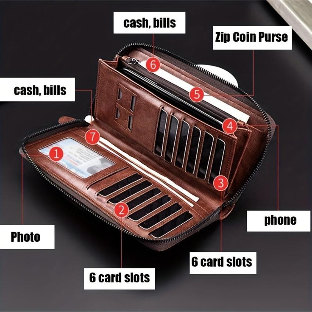 Holden RFID-Protected Leather Zip Clutch Wallet