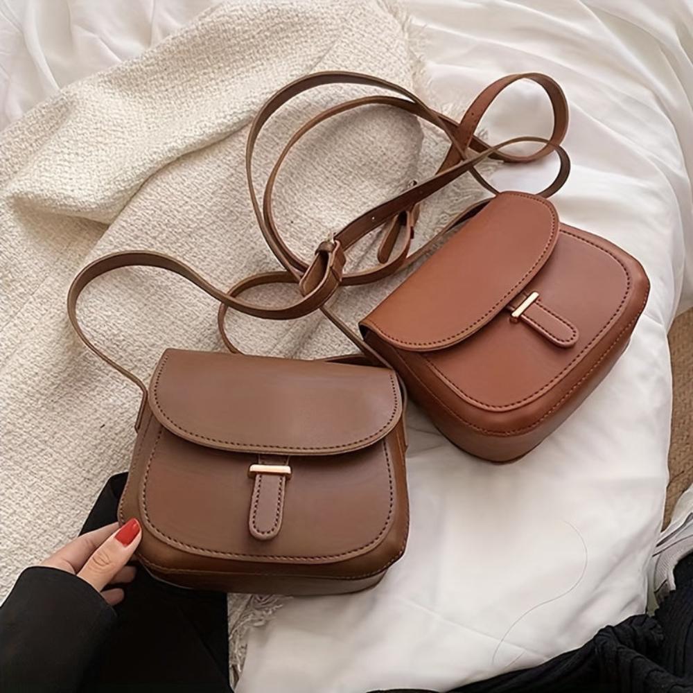 Amelia Retro Stylish Saddle Leather Crossbody Bag