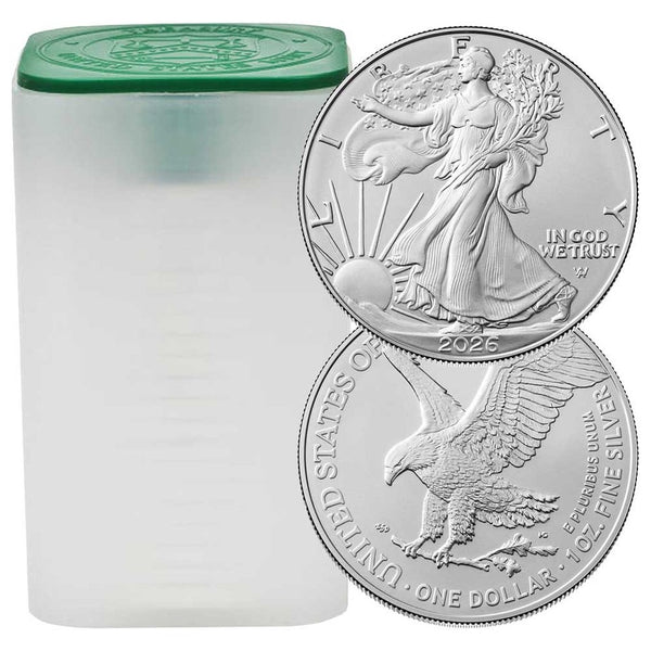 Roll of 200 - 2026 $1 American Silver Eagle 1 oz BU / U.S. Mint Sealed
